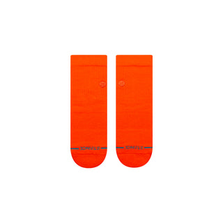 Bright orange STANCE ICON QUARTER SOCKS with a subtle logo and soft combed cotton texture