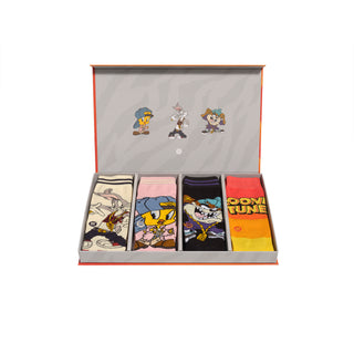 LOONEY TUNES X STANCE CREW SOCKS BOX SET featuring vibrant cartoon designs in assorted colors and soft cotton blend