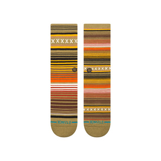 STANCE CURREN CREW SOCKS with vibrant multicolor horizontal stripes and combed cotton blend texture