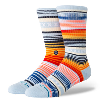 STANCE CURREN CREW SOCKS featuring colorful horizontal stripes with soft combed cotton texture