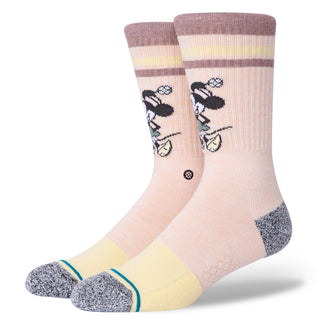 DISNEY X STANCE VINTAGE 2020 CREW SOCKS in peach with vintage Mickey graphic and cushioned heel and toe