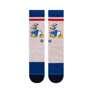 DISNEY X STANCE VINTAGE 2020 CREW SOCKS featuring Donald Duck design with blue and beige cotton blend fabric