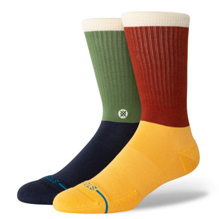 STANCE MESSED UP CREW SOCKS in multicolor ribbed cotton blend with contrasting heel and toe accents