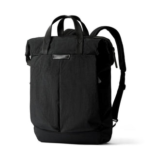 Bellroy Tokyo Totepack Compact black backpack with durable recycled fabric and structured front pockets