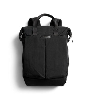 Bellroy Tokyo Totepack Compact black recycled nylon backpack with top handles and padded straps