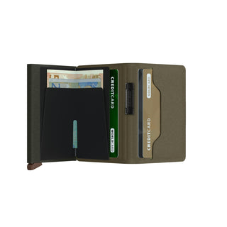 Secrid Bandwallet Liba non-leather slim wallet open showing card slots and banknotes