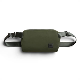 Bellroy Classic Sling 3L in olive green with durable recycled fabric and adjustable strap design
