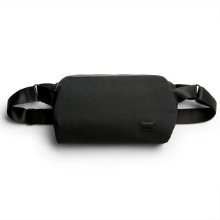 Bellroy Classic Sling 7L in black recycled fabric with adjustable waist strap and minimal logo patch