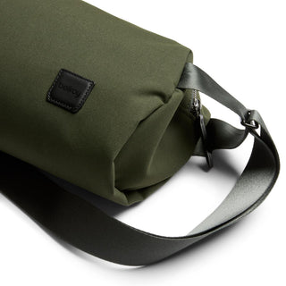 Bellroy Classic Sling 7L in olive green with smooth fabric and adjustable strap detail