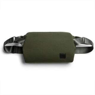 Bellroy Classic Sling 7L in olive green with recycled fabric and adjustable black strap