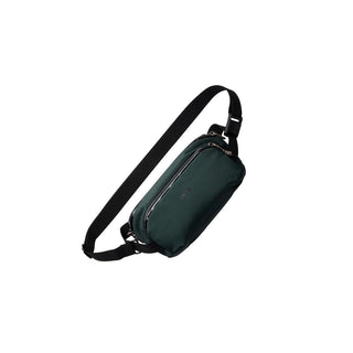 Bellroy Venture Ready Sling 2.5L in dark green with adjustable black strap and smooth fabric finish