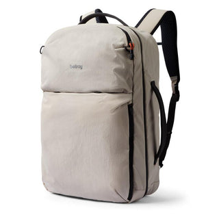 Bellroy Lite Travel Pack 30L in light beige with smooth recycled fabric and ergonomic padded straps