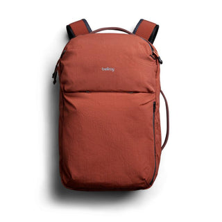 Bellroy Lite Travel Pack 30L in rust color with recycled fabric and streamlined front design