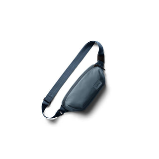 Bellroy Laneway Belt Bag in charcoal gray with smooth recycled fabric and adjustable strap