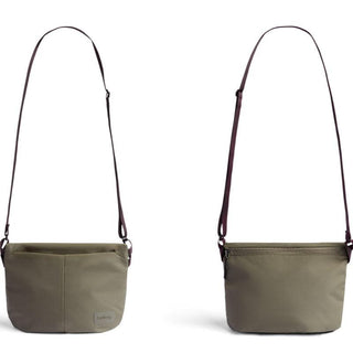 Bellroy Laneway Sacoche in olive green with adjustable strap and recycled nylon fabric details