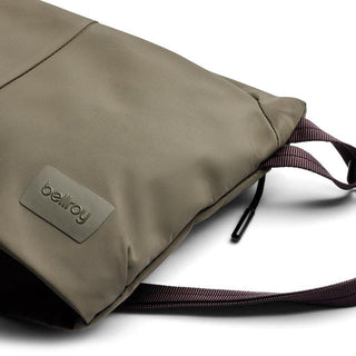 Bellroy Laneway Sacoche in olive green with durable recycled nylon fabric and adjustable strap detail