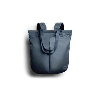 Bellroy Laneway Totepack in dark blue with dual handles and padded shoulder straps from recycled materials