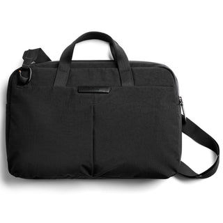 Bellroy Tokyo Laptop Bag 14" in black with recycled fabric, carrying handles, and detachable shoulder strap