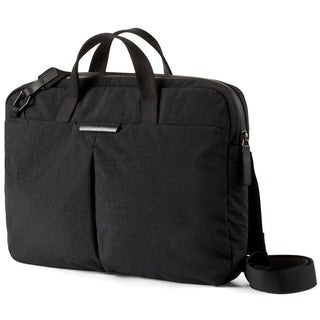 Bellroy Tokyo Laptop Bag 16" in black recycled fabric with front pockets and dual carry handles