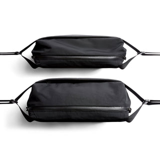 Bellroy Venture Sling 10L - Camera Edition in black recycled fabric with top and front zipper views