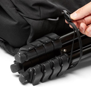 Bellroy Venture Sling 10L - Camera Edition showing black fabric strap and tripod holder detail