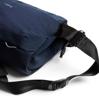 Bellroy Venture Sling 10L - Camera Edition in navy blue with durable recycled fabric and adjustable strap buckle detail