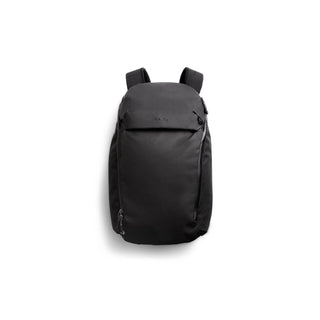 Bellroy Venture Travel Pack 26L black backpack with sleek water-resistant recycled fabric and minimalist design