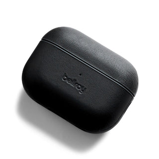 Bellroy Pod Jacket Pro 2nd Generation black eco-certified leather AirPods case with textured finish