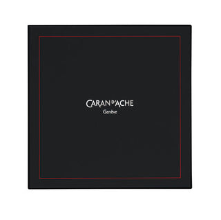 Caran d'Ache Ecridor Chevron Gift Set Ballpoint Pen & Leather Case black box with logo centered