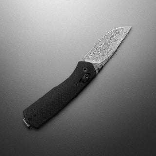 James The Carter Knife with patterned VG-10 blade and textured black handle by The James Brand