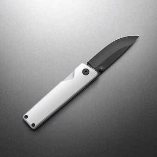 James The Chapter 2 Knife with matte black s35vn blade and sleek white titanium handle by The James Brand