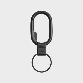 Orbitkey Clip Mini black zinc alloy keyring with quick-release feature and oval-shaped clip design