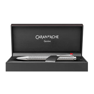 Caran d’Ache Ecridor Chevron Mechanical Pencil in platinum hexagonal brass case with chevron pattern