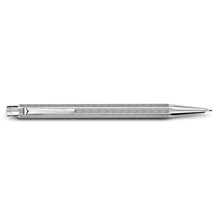 Caran d'Ache Ecridor Chevron Mechanical Pencil with platinum-coated hexagonal brass body and chevron pattern