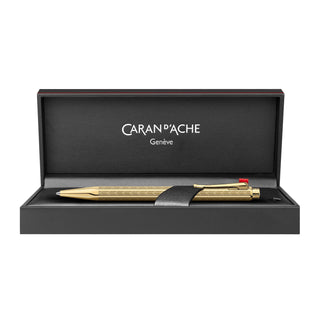Caran d'Ache Ecridor Chevron Mechanical Pencil brass body with engraved chevron pattern in black gift box