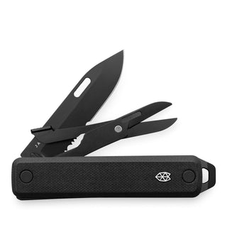 James The Ellis Scissors Knife with black blade and textured G10 handle by The James Brand