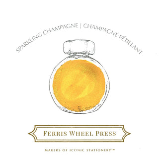 Sparkling Champagne | 85ml Ink | Ferris Wheel Press showing golden ink color in round bottle label