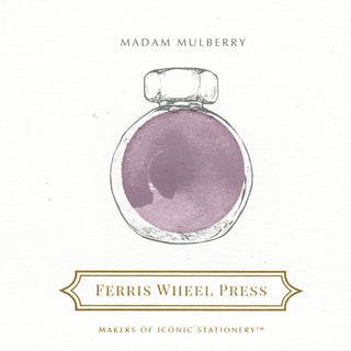 Madam Mulberry | 38ml Ink | Ferris Wheel Press with round bottle and soft purple ink shade design