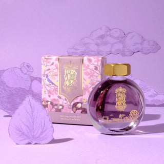 Madam Mulberry | 38ml Ink | Ferris Wheel Press round glass bottle with gold cap and floral box packaging