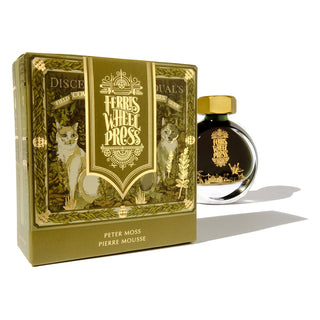 Peter Moss | 38ml Ink | Ferris Wheel Press with gold cap and ornate green decorative box packaging