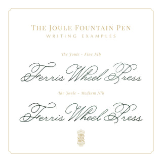The Joule Fountain Pen - Miss Cora Lynn | Ferris Wheel Press writing samples showing fine and medium nib strokes