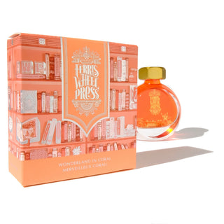 Wonderland in Coral | 38ml Ink | Ferris Wheel Press coral ink bottle with decorative storage box