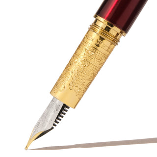 The Bijou Fountain Pen - Ambrosia Indulgence | Ferris Wheel Press with gold engraved grip and fine nib