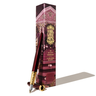 The Bijou Fountain Pen - Ambrosia Indulgence | Ferris Wheel Press with red lacquer and gold detailing