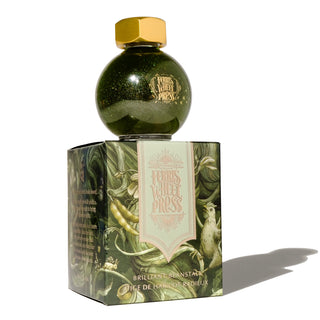 Brilliant Beanstalk Fountain Pen Inks -  20ml Bottled | Ferris Wheel Press dark green ink bottle on decorative box