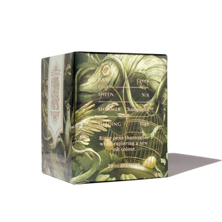 Brilliant Beanstalk Fountain Pen Inks - 20ml Bottled | Ferris Wheel Press packaging with green botanical design and gold accents