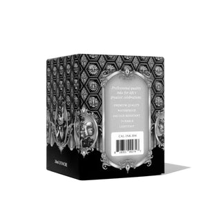 28ml Calligraphy Ink - Black Masquerade | Ferris Wheel Press box with intricate black and silver ornate design