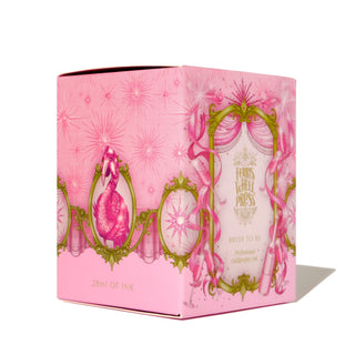 Pink decorative packaging for 28ml Calligraphy Ink - Bride To Be | Ferris Wheel Press with vintage artwork