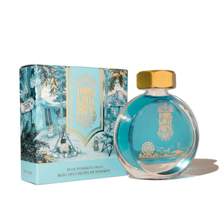 Blue Yosemite Falls | 38ml Ink | Ferris Wheel Press in round glass bottle with gold cap and detailed box