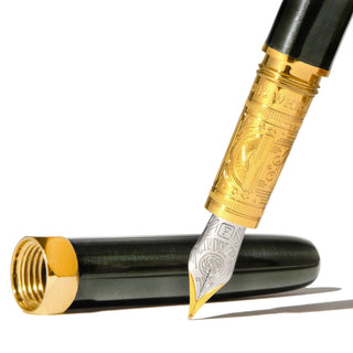 The Bijou Fountain Pen - Echoes of Eaton | Ferris Wheel Press with gold brass grip and engraved nib